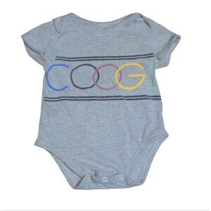 COOGI Kids VTG Multicolor Spellout Gray Cotton Polyester Infant Bodysuit Sz 3-6M
